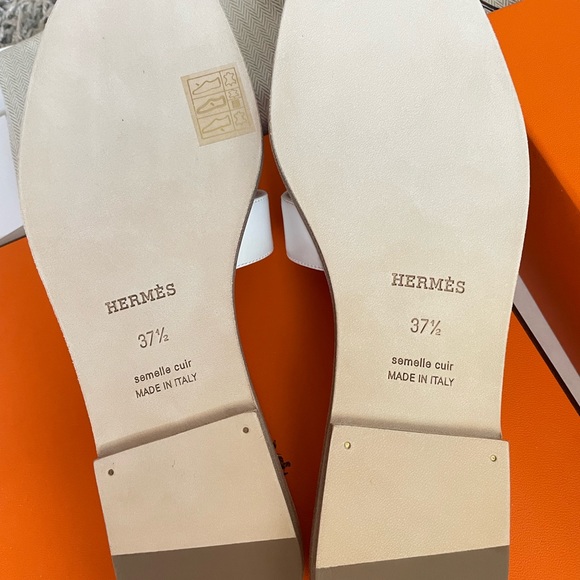 hermes leather H-Slippers Size 37.5 - Picture 4 of 5